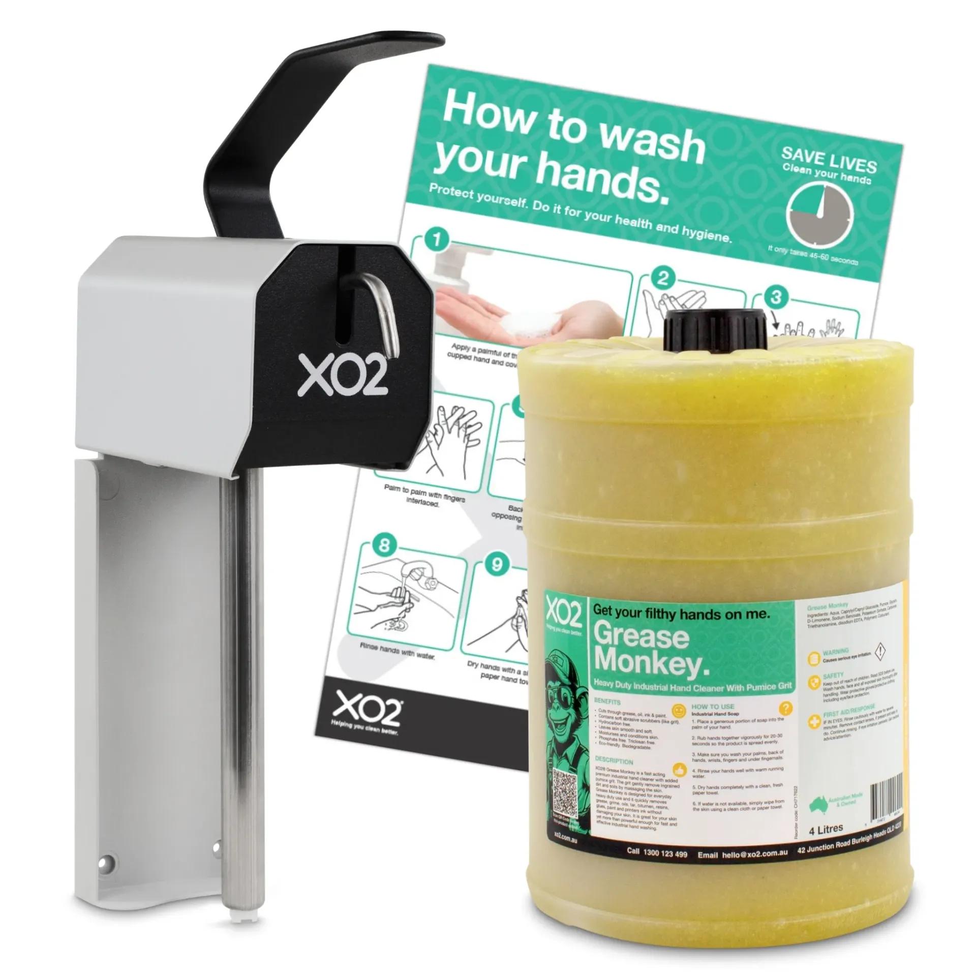 Grease Monkey - Heavy Duty Industrial Hand Cleaner Dispenser Starter Kit