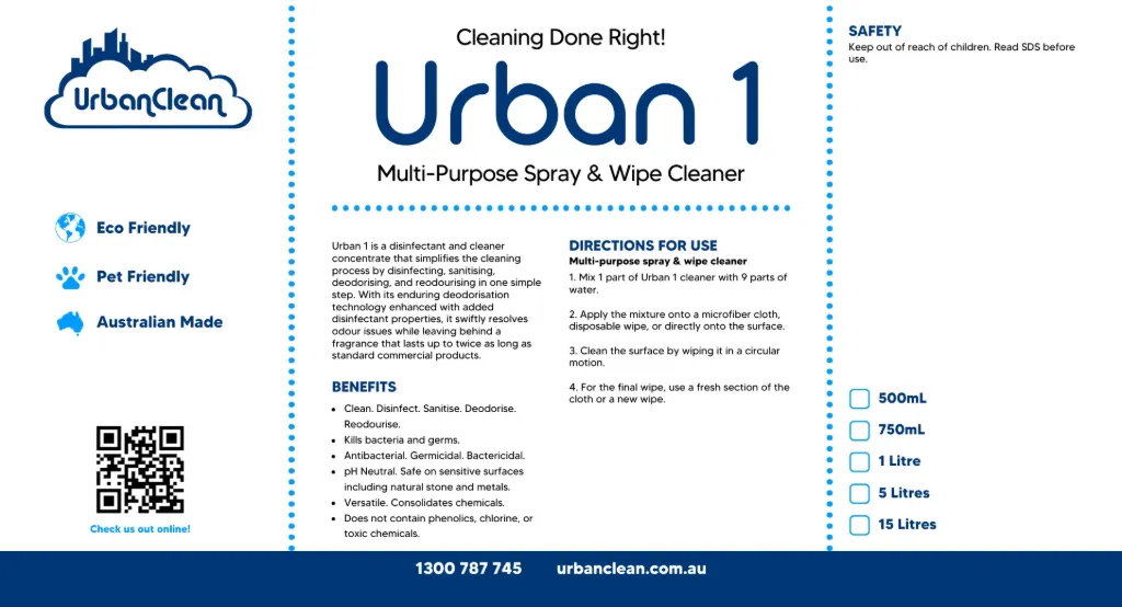 Urban Label For Refillable Bottles - Label Only