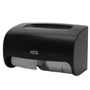 XO2® Black Dual Toilet Roll Dispenser - 2 Standard Roll Capacity