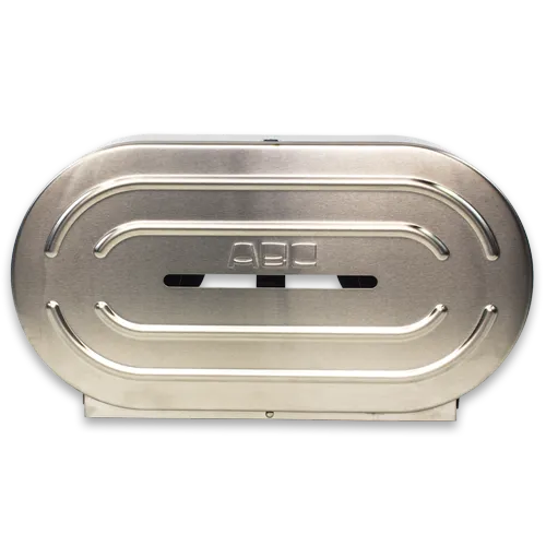 XO2® Stainless Steel Double Jumbo Commercial Toilet Roll Dispenser - 2 Roll Capacity