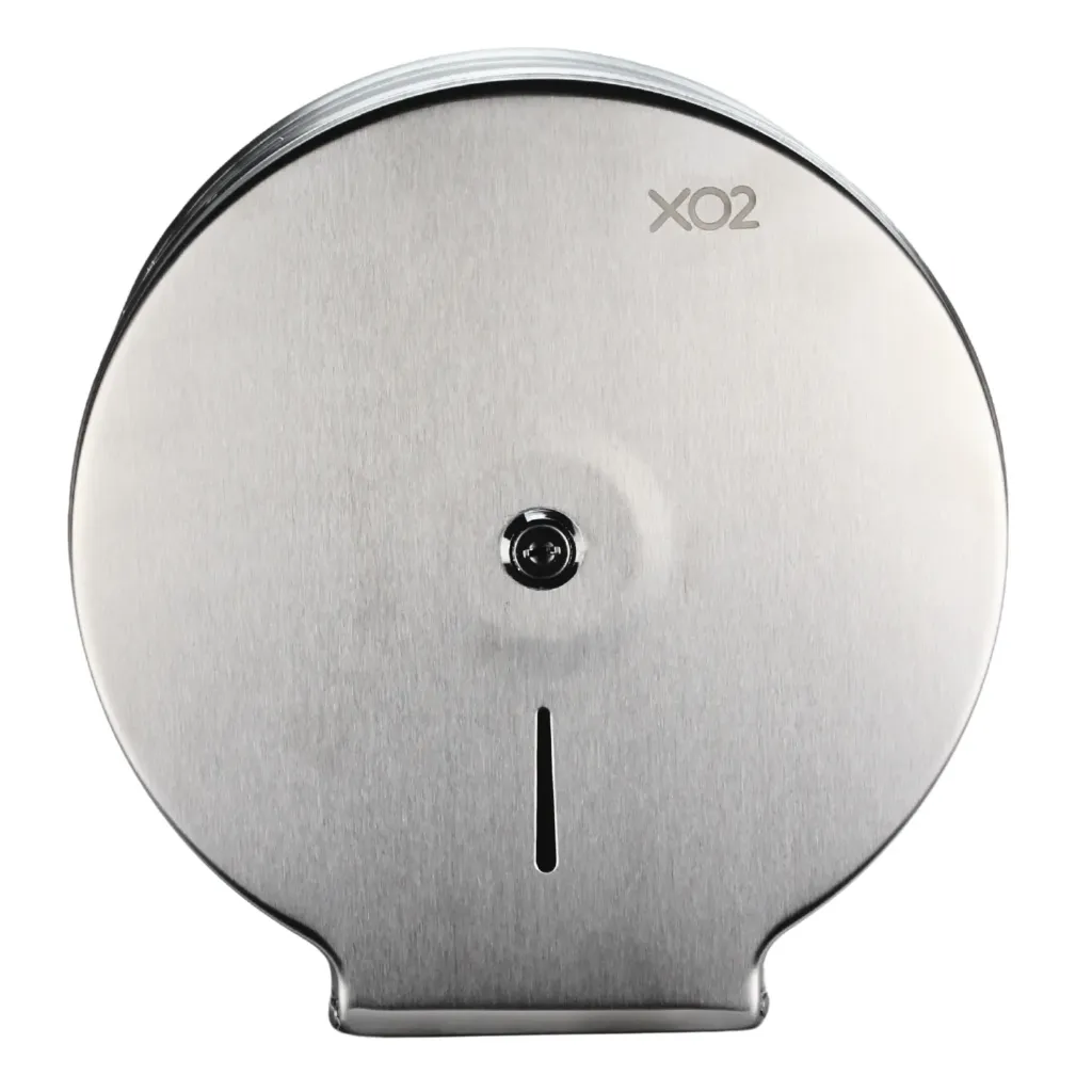 XO2® Stainless Steel Jumbo Toilet Roll Dispenser - Single Roll Capacity