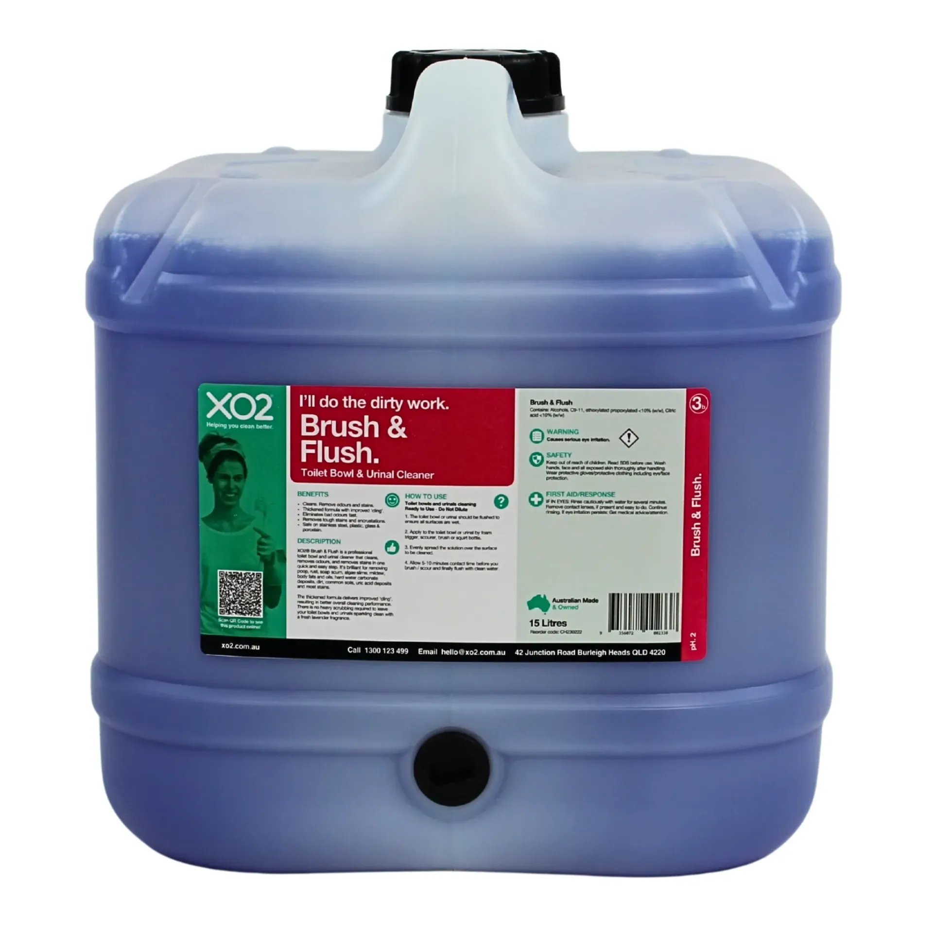 Brush & Flush - Toilet Bowl & Urinal Cleaner & Stain Remover