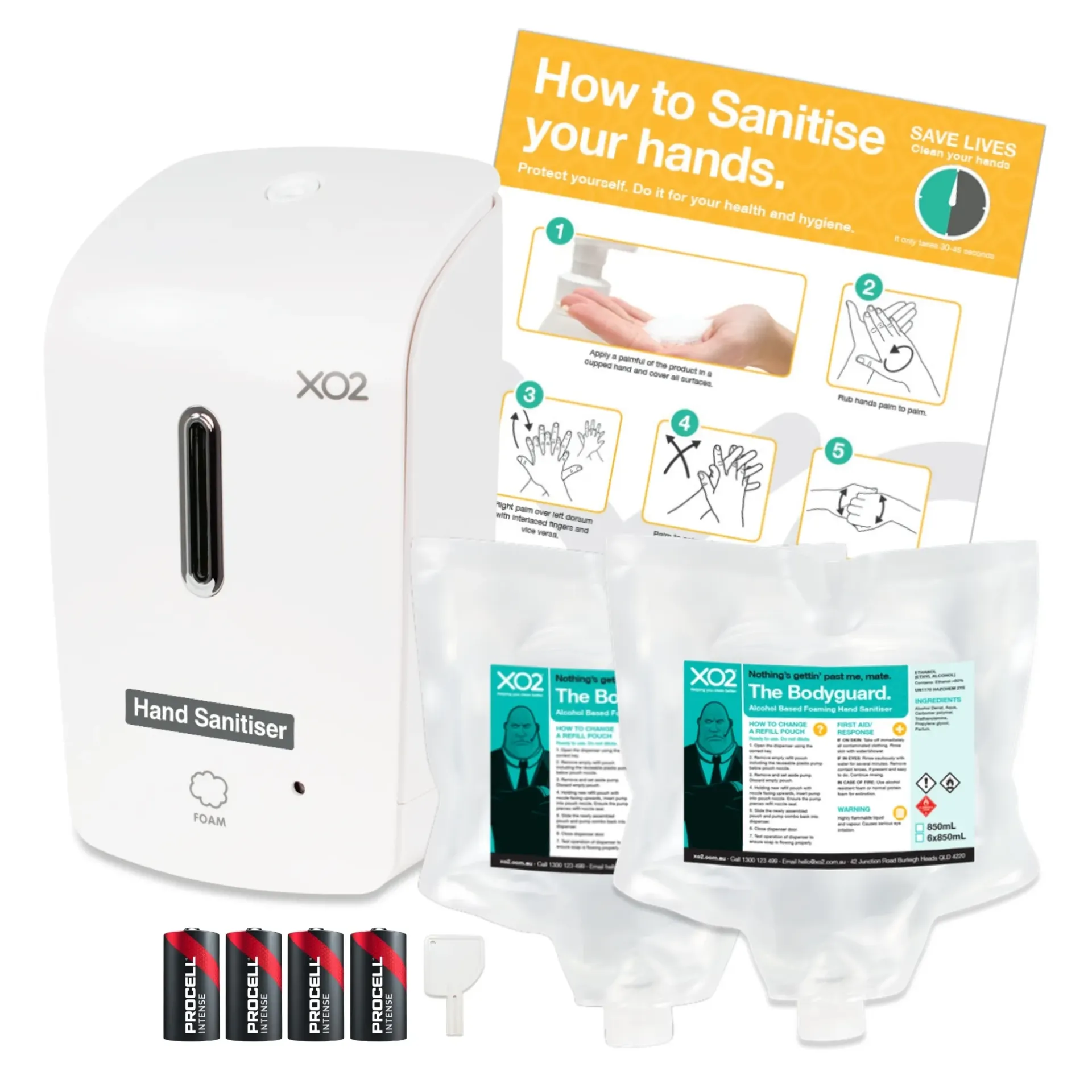 [CH700390] 'The Bodyguard' Dispenser Starter Kit - Touch-Free Automatic Hand Sanitiser