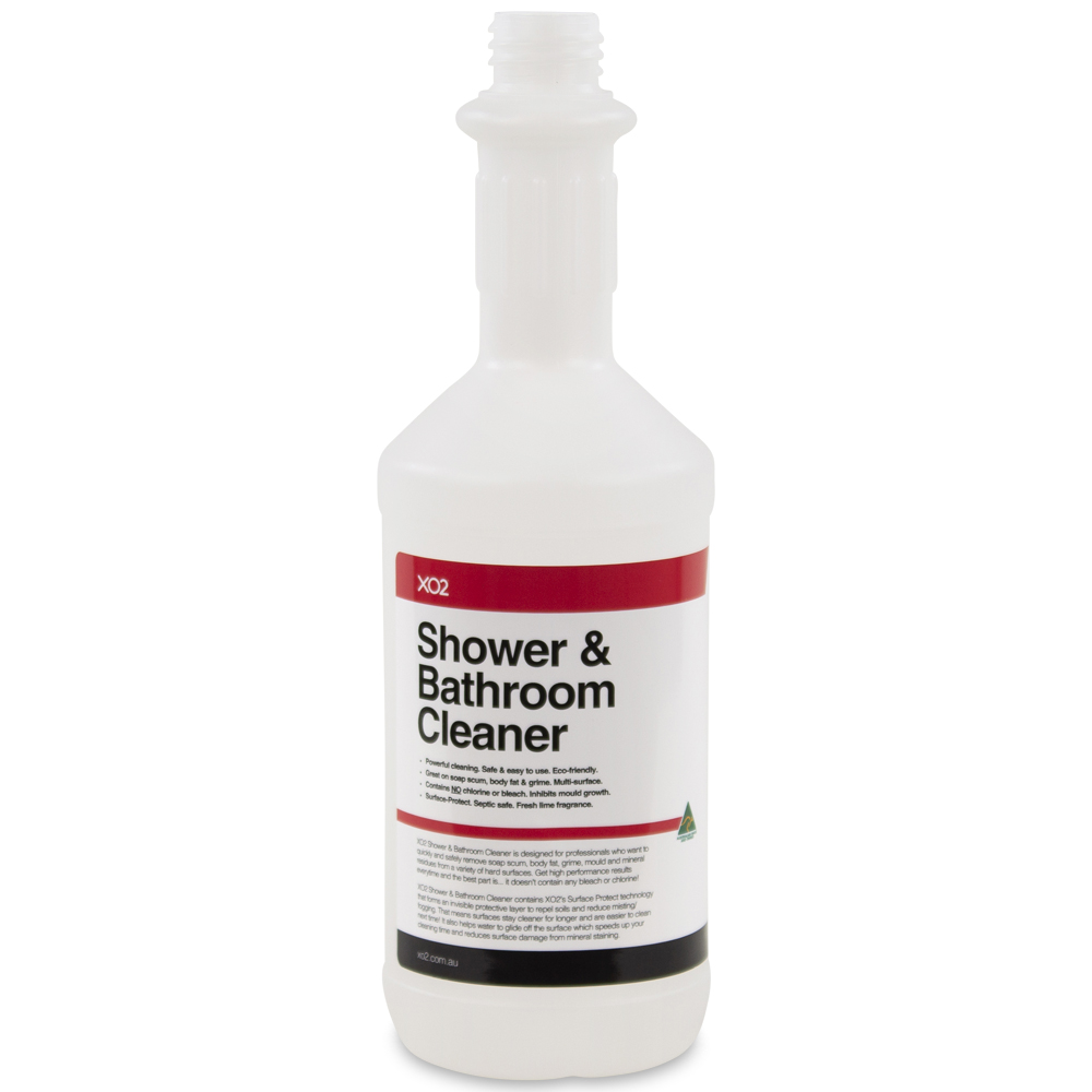 750ml Shower & Bathroom Cleaner Labelled Empty Bottle by XO2