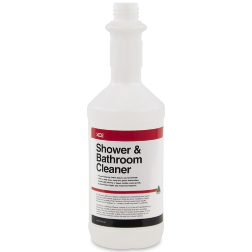 [AC002122] 750ml XO2® Bathroom & Shower Cleaner Labelled Empty Bottle (Lids & triggers not included)