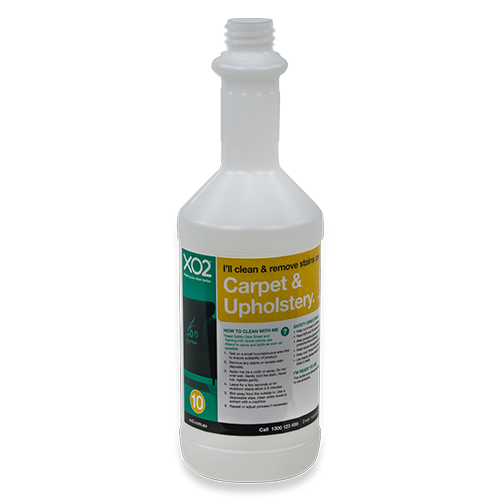 [AC002202] 750ml XO2® Carpet & Upholstery Cleaner Labelled Empty Bottle (Lids & triggers not included)