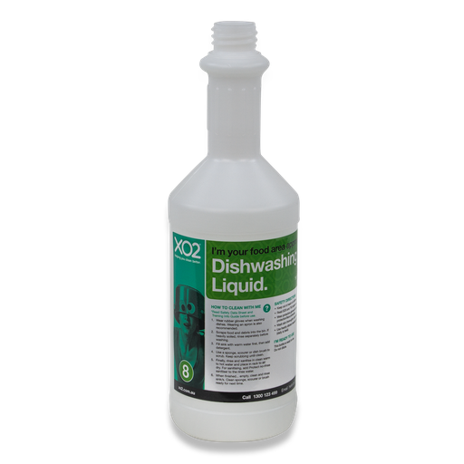 [AC002182] 750ml XO2® Dishwashing Liquid Labelled Empty Bottle (Lids & Squirt Caps not included)