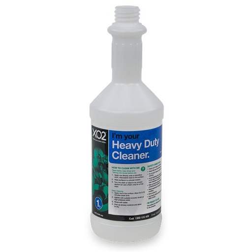 [AC002116] 750ml XO2® Heavy Duty Cleaner Labelled Empty Bottle (Lids & triggers not included)