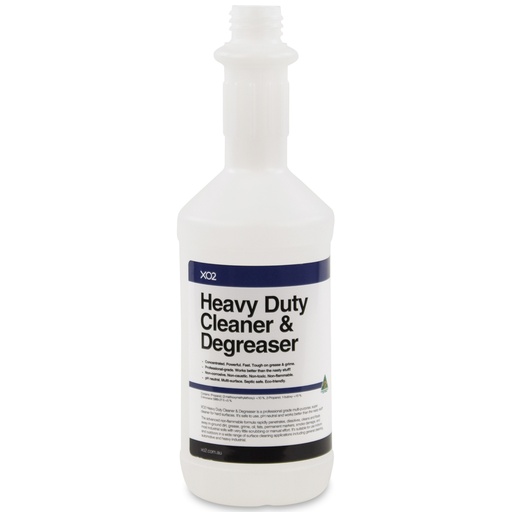 [AC002116] 750ml XO2® Heavy Duty Cleaner Labelled Empty Bottle (Lids & triggers not included)