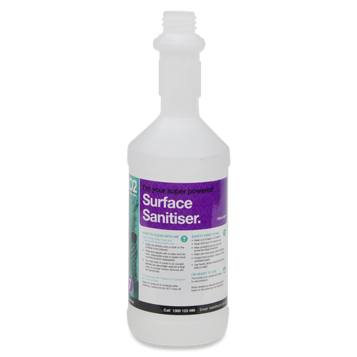 [AC002172] 750ml XO2® Surface Sanitiser Labelled Empty Bottle (Lids & triggers not included)