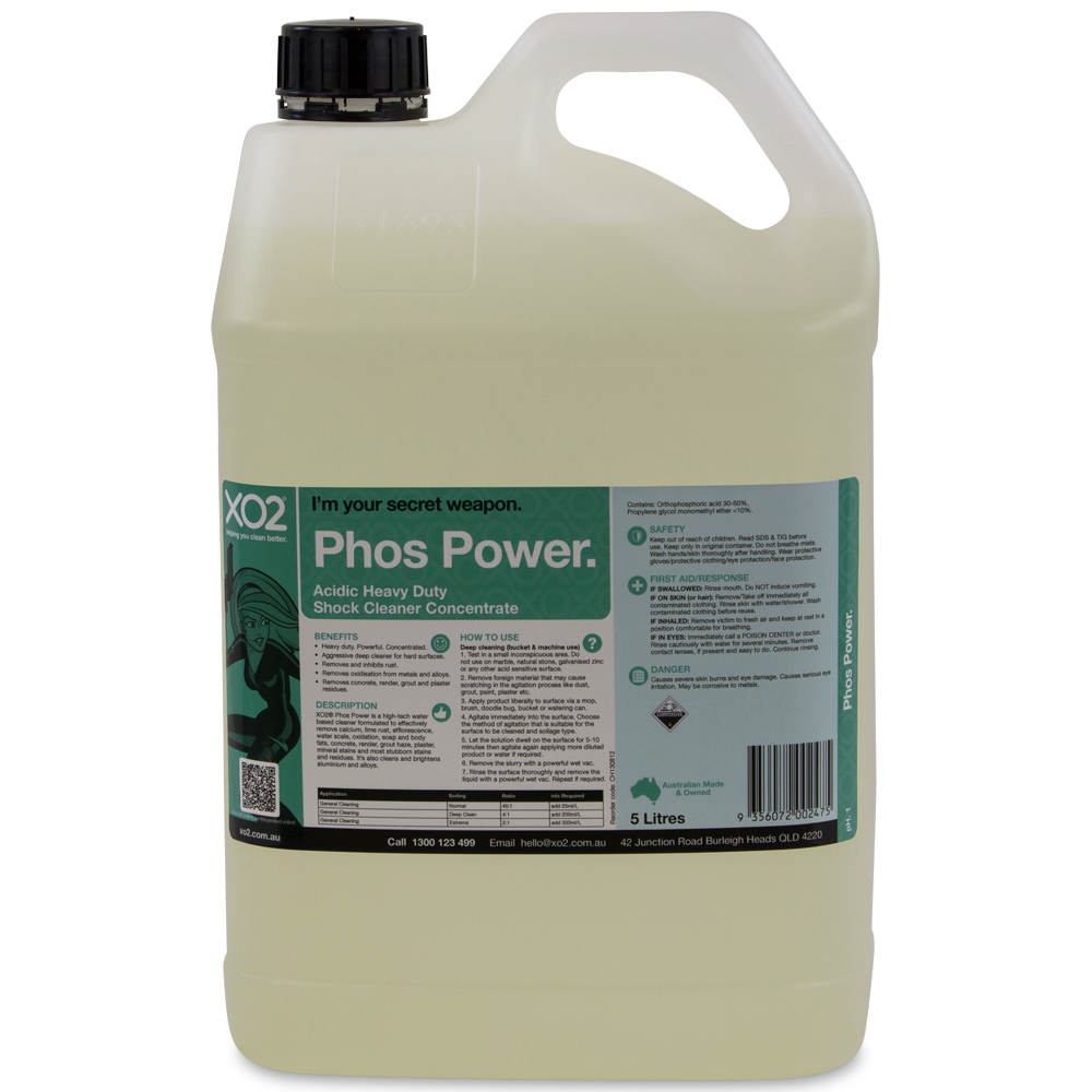 [CH130812] Phos Power - Phosphoric Acid Based Cleaner Concentrate for Concrete, Grout Haze, Calcium, Lime, Rust & Mineral Removal