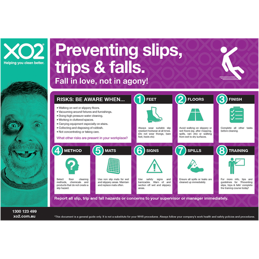 [TD400135] XO2® Safety Sign - How to Prevent Slips, Trips & Falls
