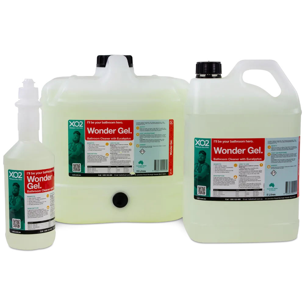 Wonder Gel - Bleach-Based Professional Bathroom Cleaner Concentrate with Eucalyptus