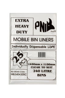 [MB240430SC] 240L Clear Garbage Bags - Heavy Duty