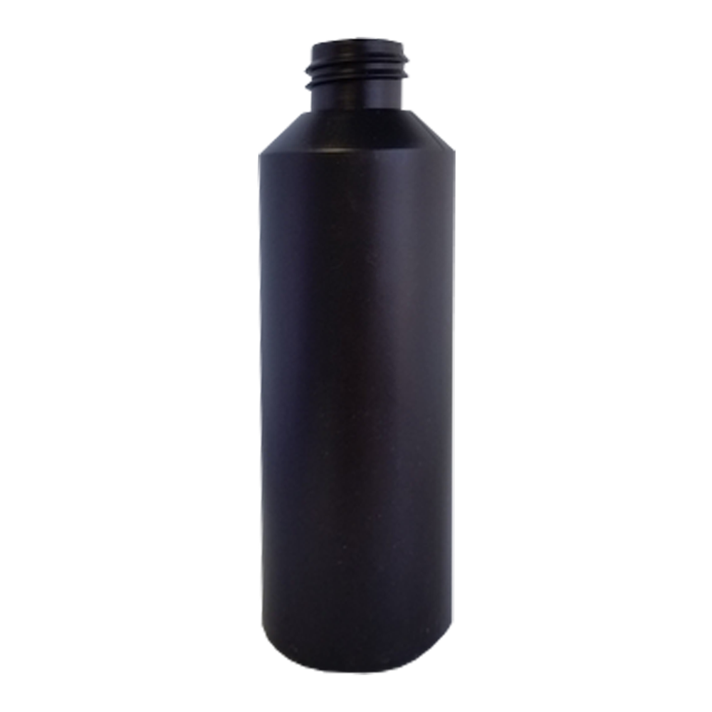[28410] 500ml Straight Sided Bottle - No Neck, Empty, Black HDPE, 28mm Screw Thread