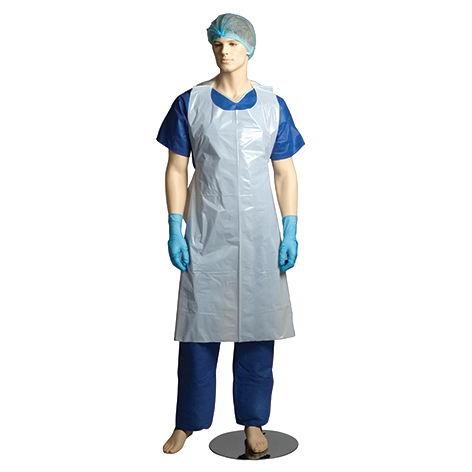 Disposable Bib Type Apron - Waterproof Polyethylene