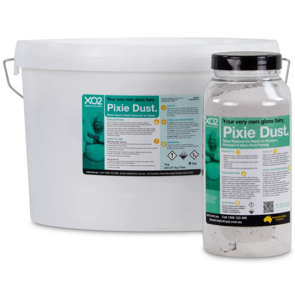 Pixie Dust - Glass Restorer for Stains on Showers, Windows & Glass Pool Fencing