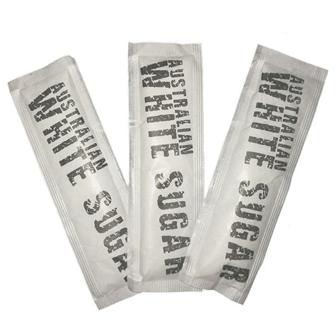 [CA014300] White Sugar Flat Sachet Sticks - Single Serve Portions