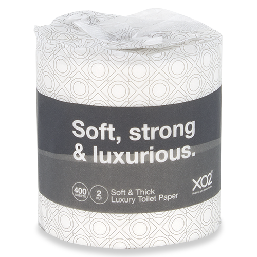 [BP065304] XO2® 2ply 400 Sheet Luxury Toilet Paper Rolls - Individually Wrapped