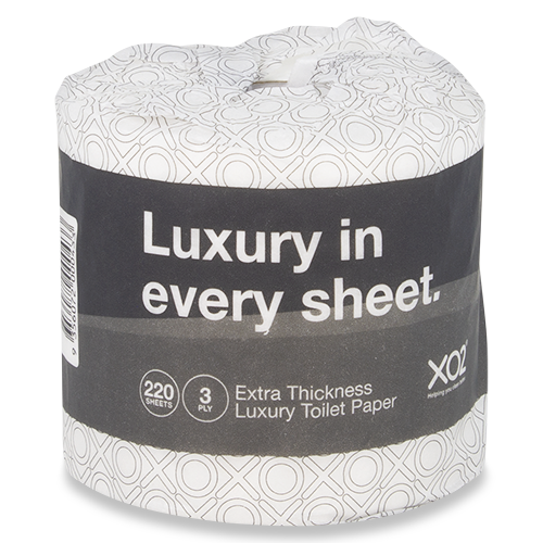 [BP065404] XO2® 3ply 220 Sheet Toilet Paper Rolls - Individually Wrapped