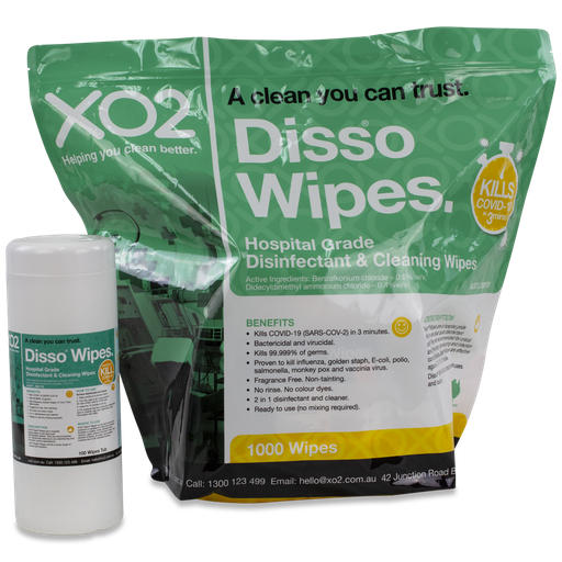 Disso® Wipes - Hospital-Grade Surface Sanitising Disinfectant & Cleaning Wipes - Kills COVID-19, TGA Listed