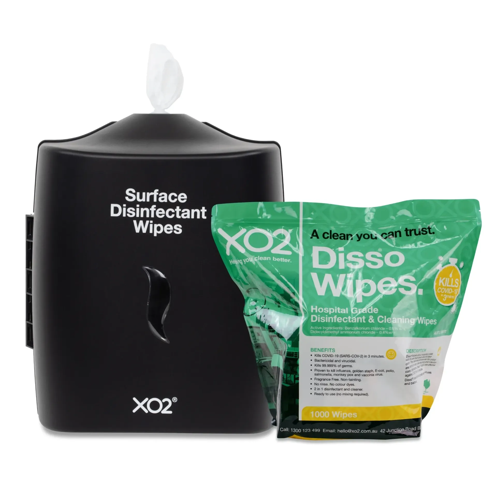 [CH010627] Disso® Surface Disinfectant Wipes Wall Mount Dispenser Starter Kit - Kills COVID-19, TGA Listed