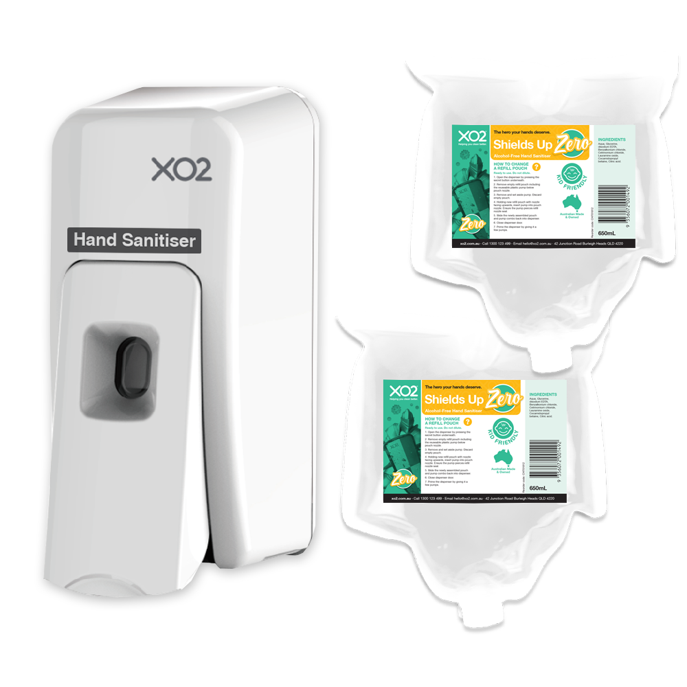 [CH701818] Shields Up Zero - Alcohol-Free Hand Sanitiser Dispenser Starter Kit - Manual Push Spray