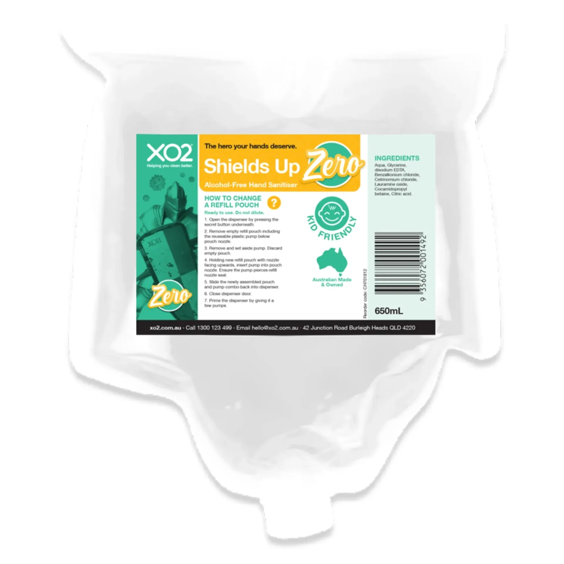 [CH701812] Shields Up Zero - Alcohol-Free Hand Sanitiser Refill - Manual Push Spray