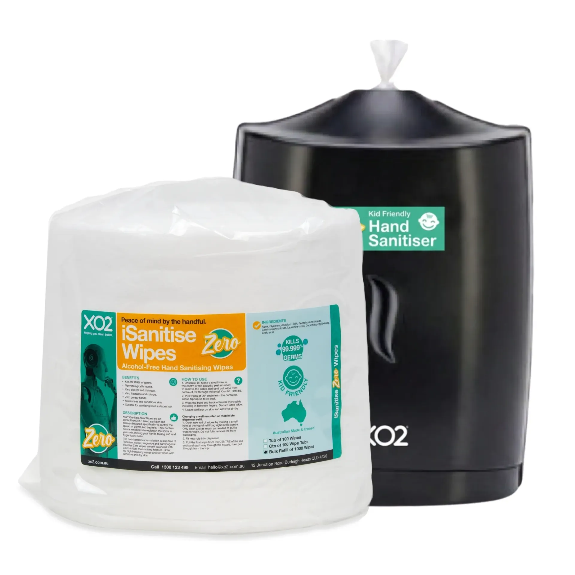[CH715912] iSanitise Zero Hand Sanitiser Wipes Wall-Mounted Dispenser Station Starter Kit