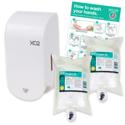 [CH700138] Foam-O - Hand, Hair & All Over Body Wash Dispenser Starter Kit - Manual Push Foam