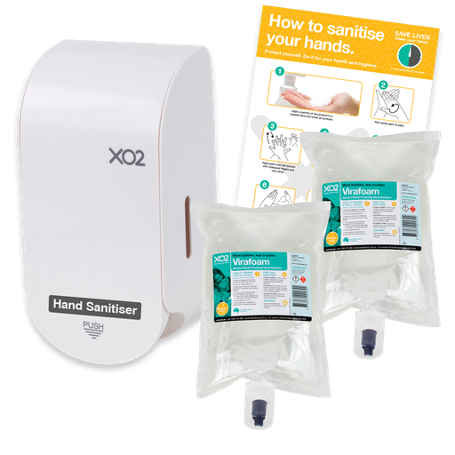 [CH700158] Virafoam - Alcohol Based Foaming Hand Sanitiser Dispenser Starter Kit - Manual Push