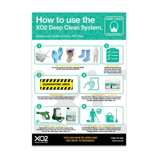 [TD400240] XO2® Safety Sign - How to do a COVID-19 Deep Clean