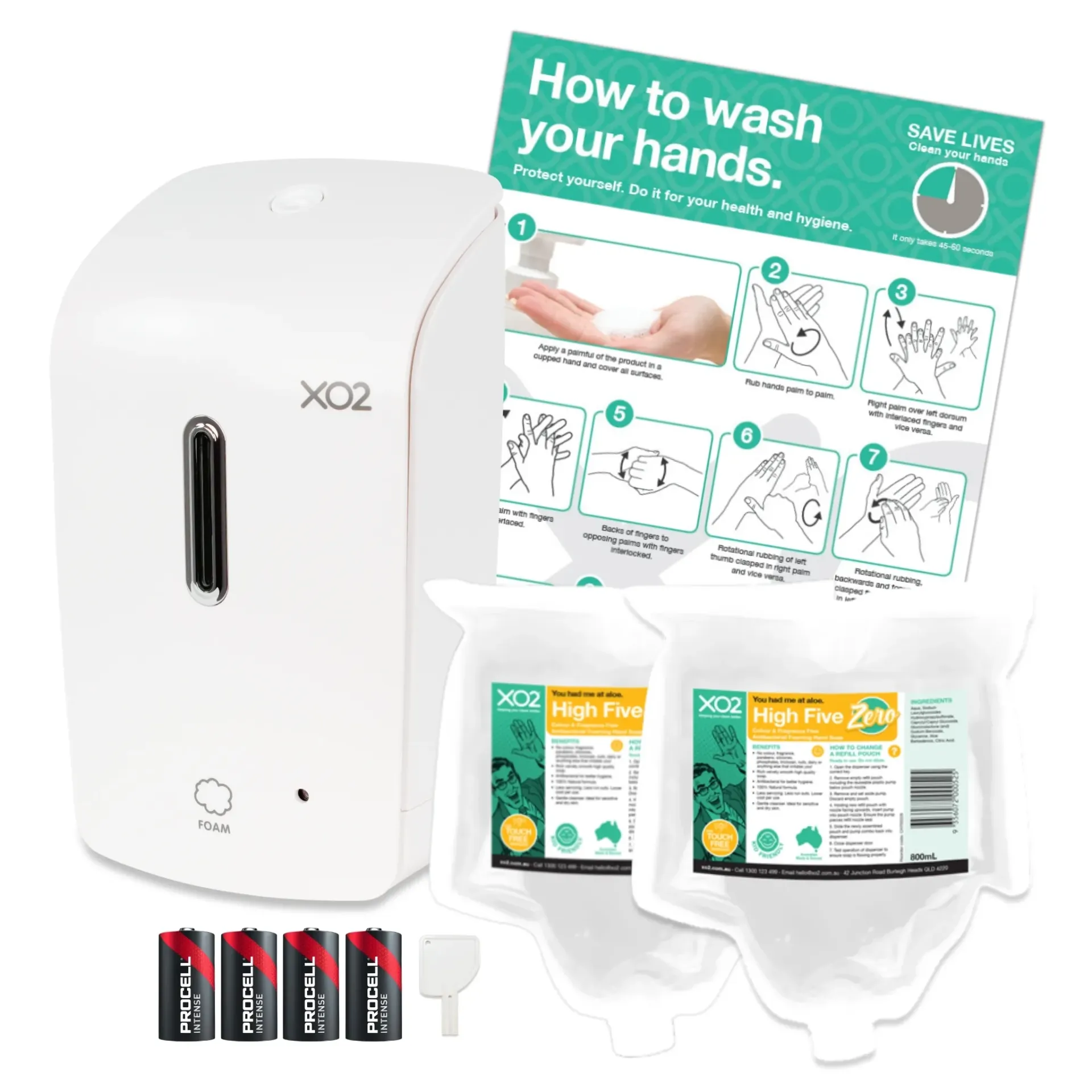 [CH700394] High Five Zero - Touch-Free Antibacterial Foaming Hand Soap Starter Kit. No Colour. No Fragrance. No Nasties.