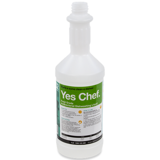 [AC002214] 750ml Yes Chef Labelled Empty Bottle - Refillable & Recyclable (Lids & Squirt Caps not included)