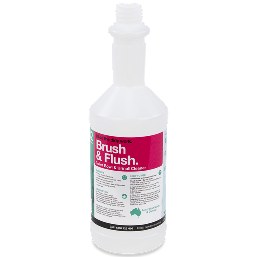 [AC002216] 750ml Brush & Flush Labelled Empty Bottle - Refillable & Recyclable (Squirt Cap not included)