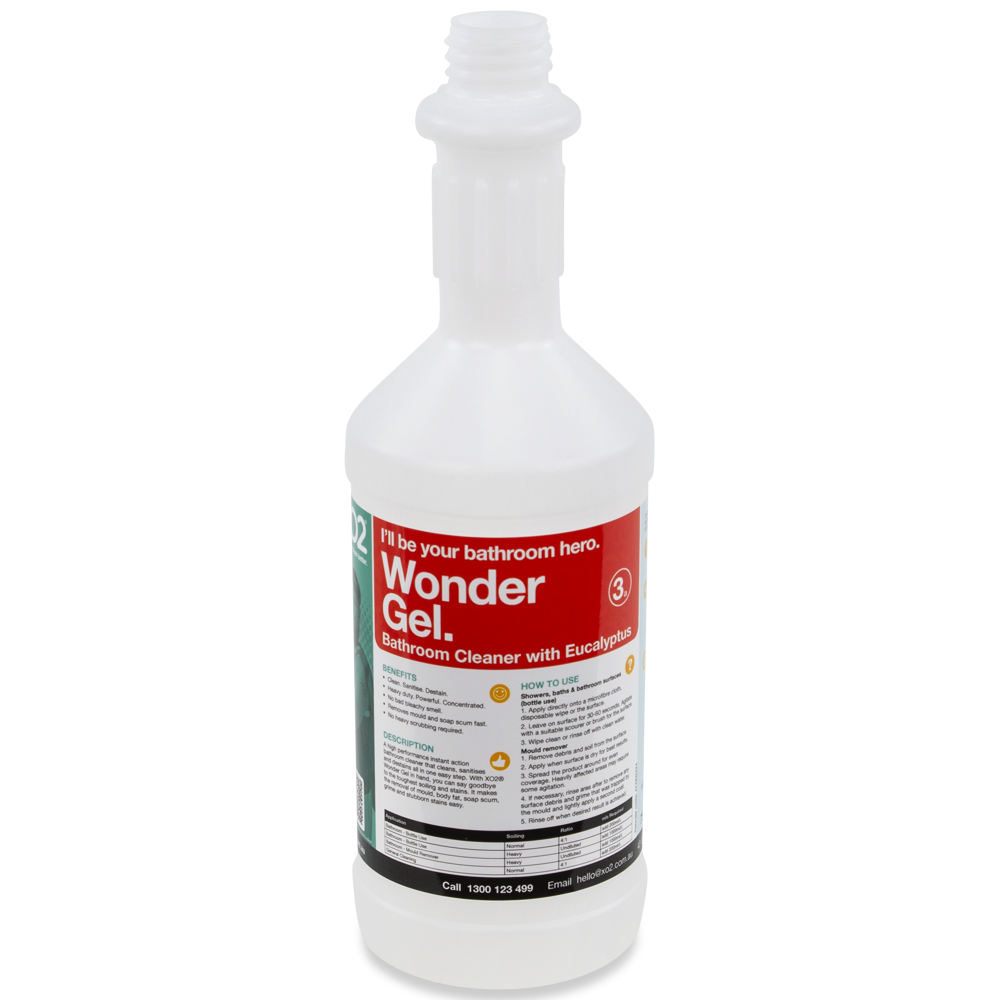 [AC002224] 750ml Wonder Gel Labelled Empty Bottle - Refillable & Recyclable (Lids & Squirt Caps not included)
