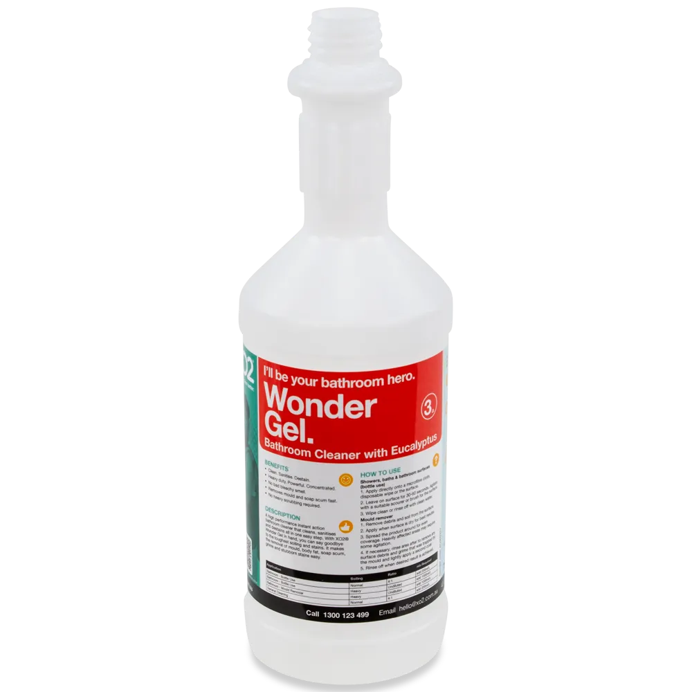[AC002224] 750ml Wonder Gel Labelled Empty Bottle - Refillable & Recyclable (Lids & Squirt Caps not included)