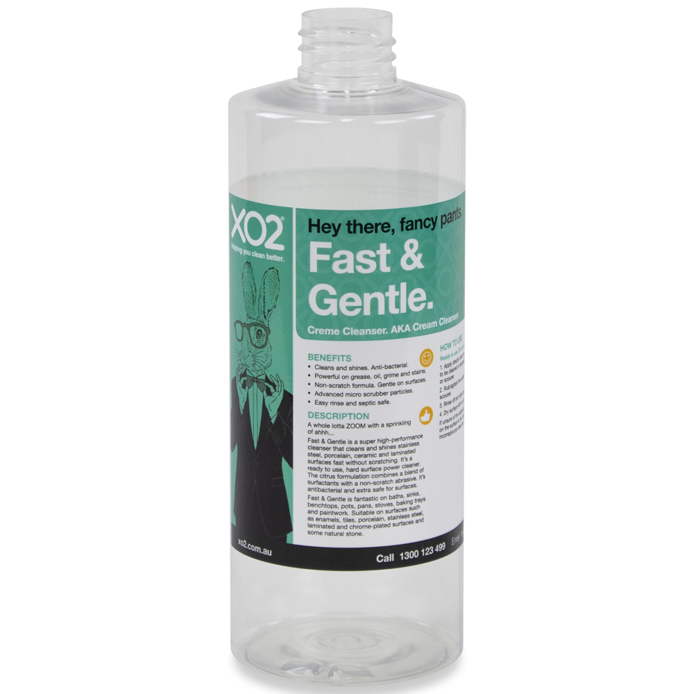 [AC005001] 500ml Squeezable Fast & Gentle Labelled Empty Bottle - Refillable & Recyclable (Squirt cap not included)
