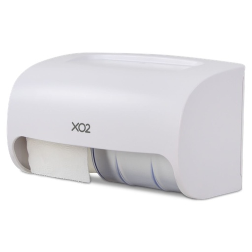 [BP070312] XO2® White Dual Toilet Roll Dispenser - 2 Standard Roll Capacity