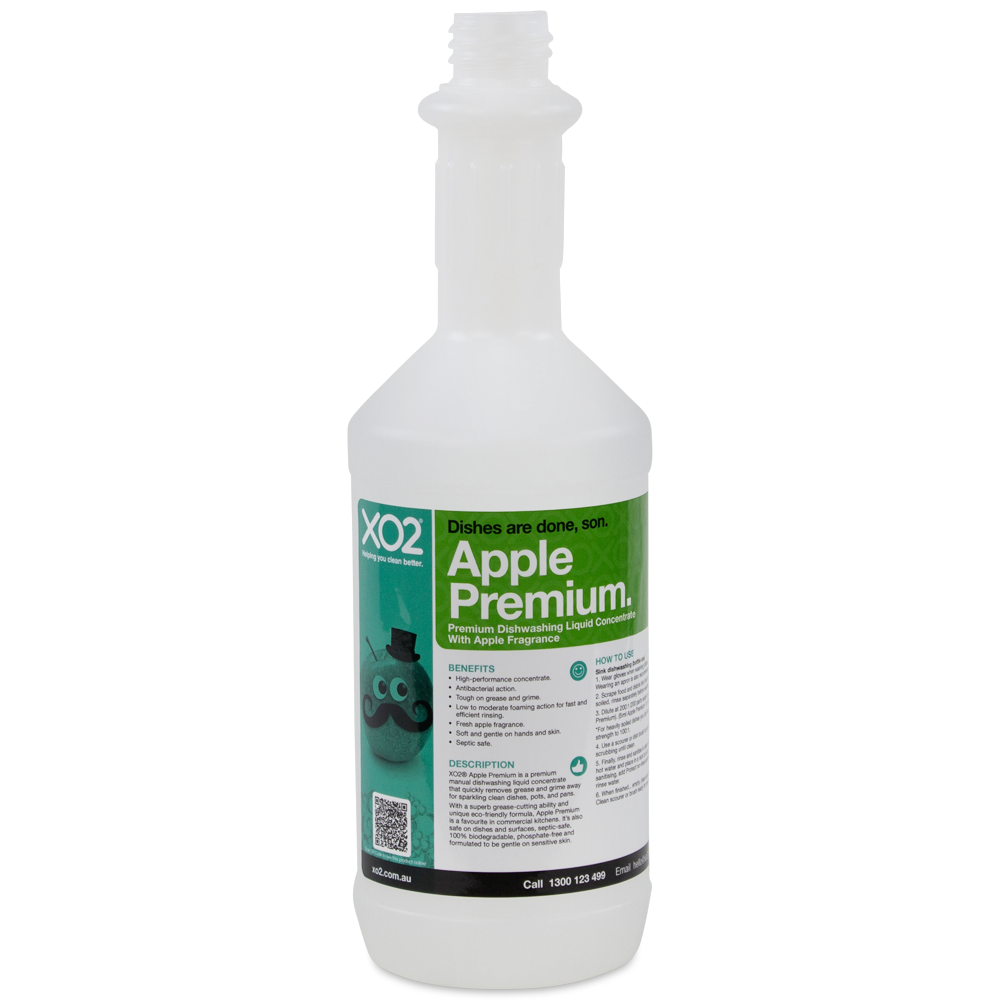 [AC002213] 750ml Apple Premium Labelled Empty Bottle - Refillable & Recyclable (Lids & Squirt Caps not included)