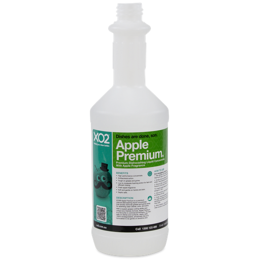 [AC002213] 750ml Apple Premium Labelled Empty Bottle - Refillable & Recyclable (Lids & Squirt Caps not included)