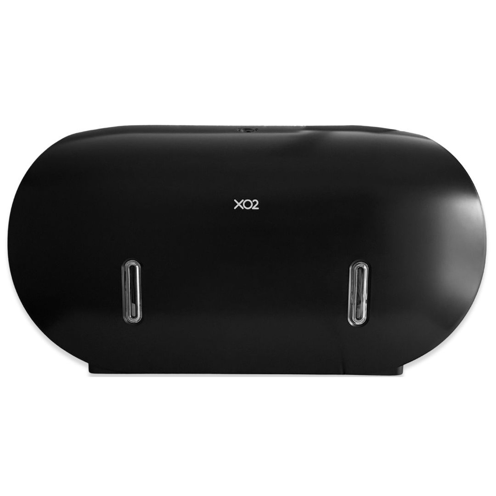 [BP070642] XO2® Black Double Jumbo Toilet Roll Dispenser - 2 Roll Capacity